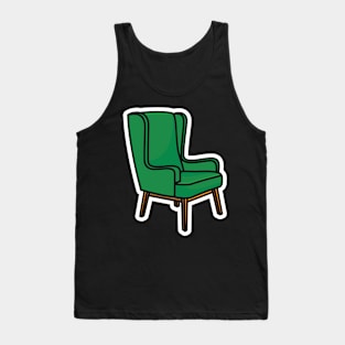 Modern Sofa Chair, Armchair Sticker design vector illustration. Interior furniture object icon concept. Comfortable Sitting Sofa sticker design logo with shadow. Tank Top